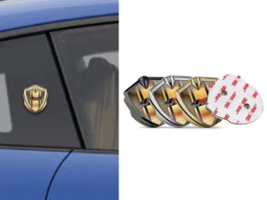 Emblem Metal Badge Racing Style Glossy Finish